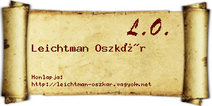 Leichtman Oszkár névjegykártya